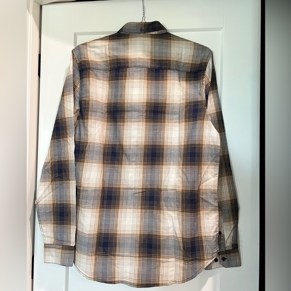 Threadbare Denim Corps, Long Sleeve Navy Tan Plaid, Mens Size Large-Tall - Picture 5 of 6